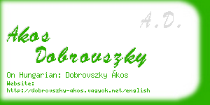 akos dobrovszky business card